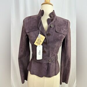 NWT Akris Punto Amethyst Purple Suede Jacket Size 2